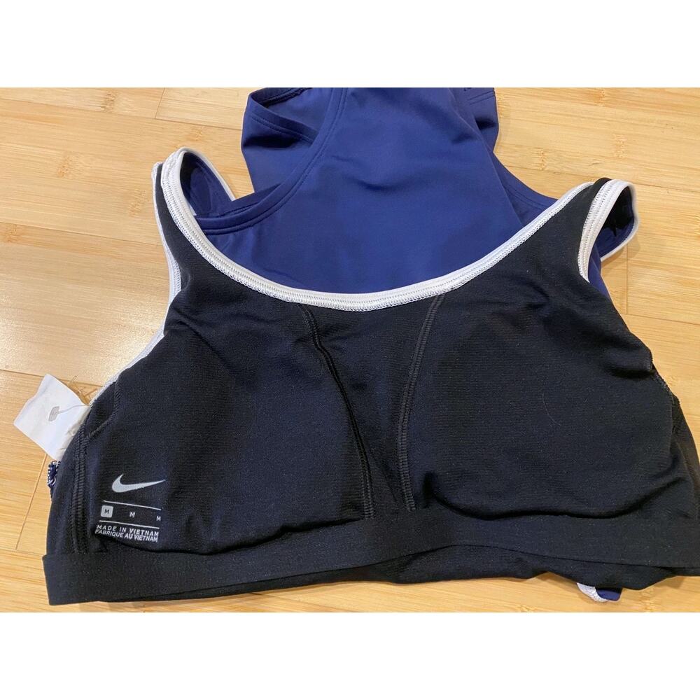 Nike Onepiece Swimsuit Powerback Sz M Blue Embroidered‎ Swoosh Dive Swim NWOT - Picture 4 of 8